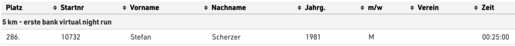 virtual vienna night run 2020 result